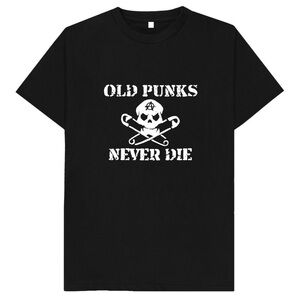 Old Punks Never Die Retro Rock Fan Graphic Unisex T-Shirt